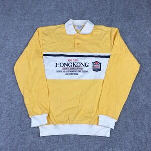 Flying Horse Hong Kong Boys Club Polo Shirt Mens 85 Yellow Colorblock Vintage